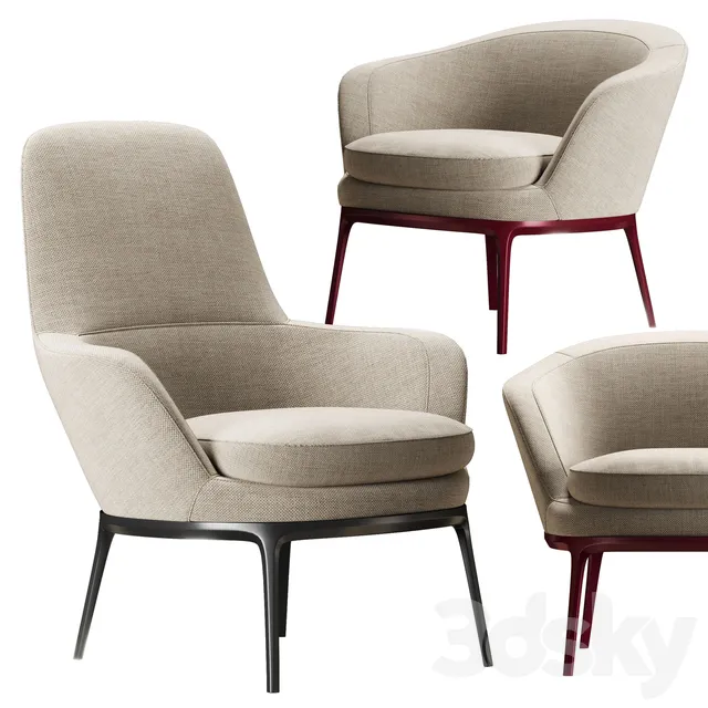 Chair and Armchair 3D Models – Chairs B & B Maxalto Caratos