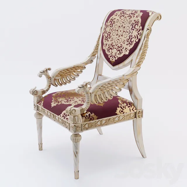 Chair and Armchair 3D Models – Chairs in Louis XVI style – art. 2001