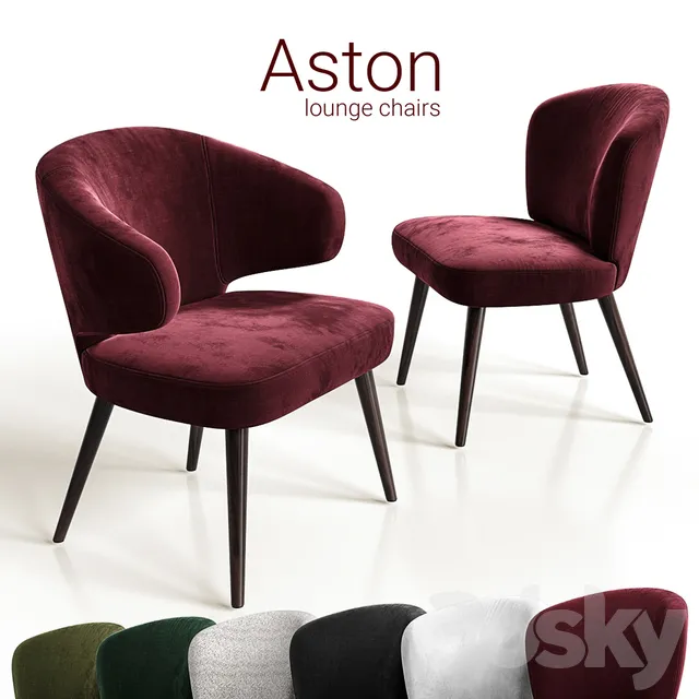 Chair and Armchair 3D Models – Chairs lounge Minotti Aston