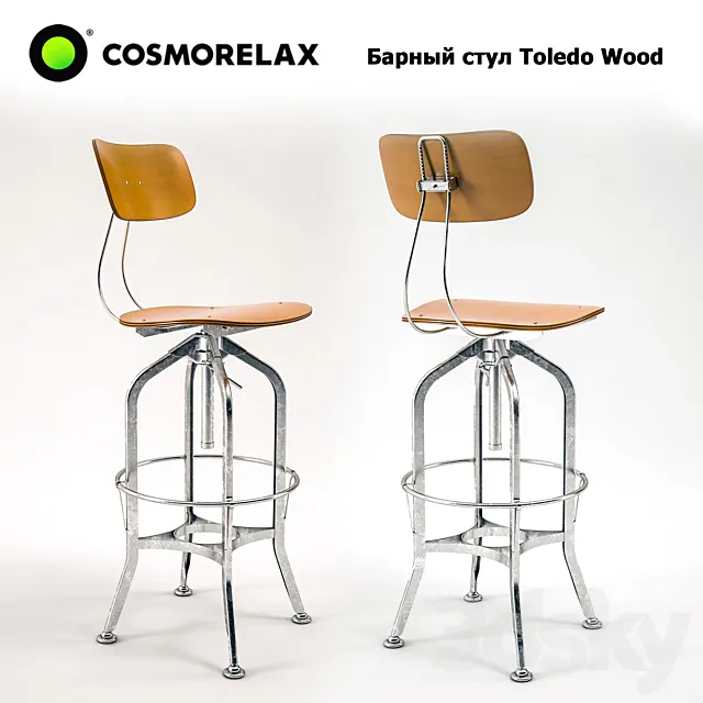 Chair and Armchair 3D Models – Cosmo relax Bar stool Toledo wood