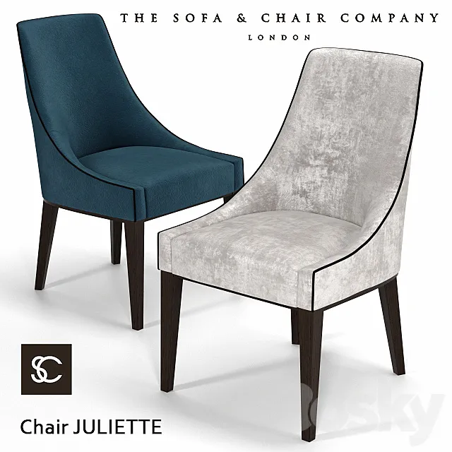 Chair and Armchair 3D Models – Dining chair The Sofa & Chair Company JULIETTE