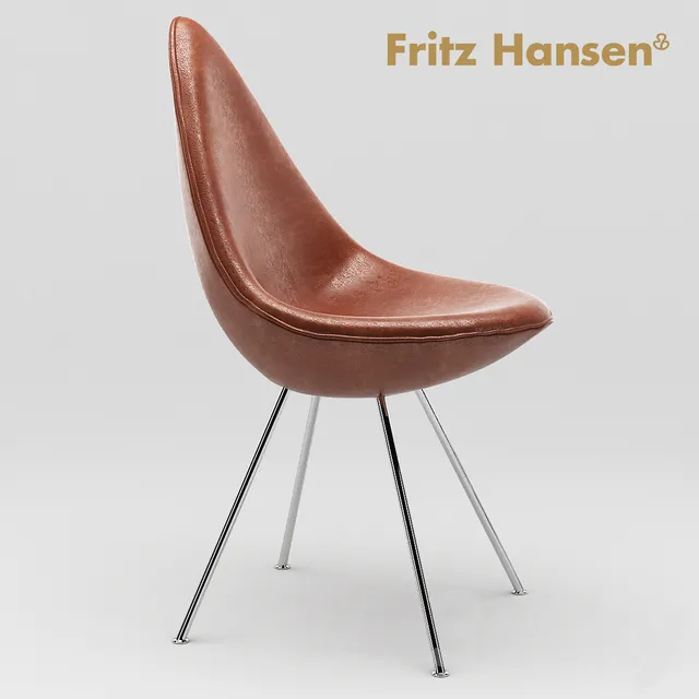 Chair and Armchair 3D Models – Fritz Hansen – The Drop Chair