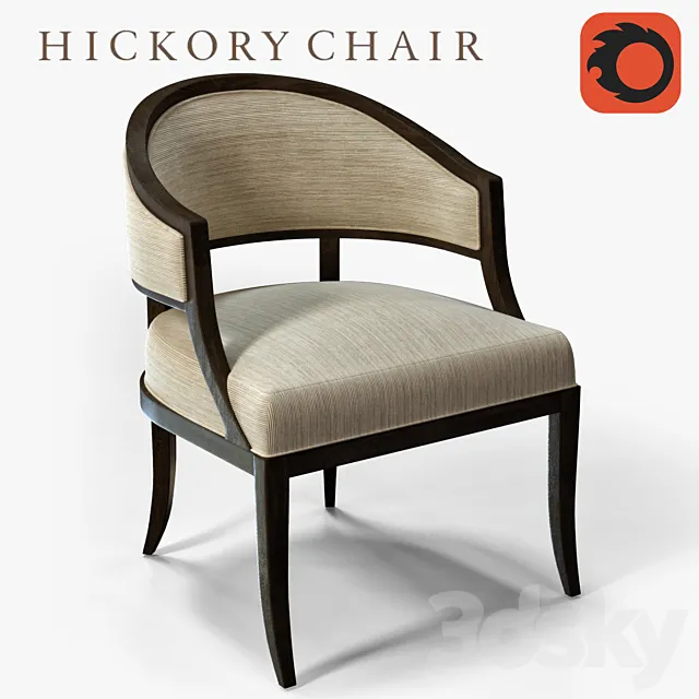 Chair and Armchair 3D Models – Hickory Chair Claude Chair 5412-23