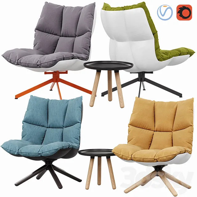 Chair and Armchair 3D Models – Husk armchair