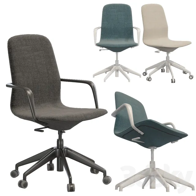 Chair and Armchair 3D Models – Ikea LANGFJALL office chair