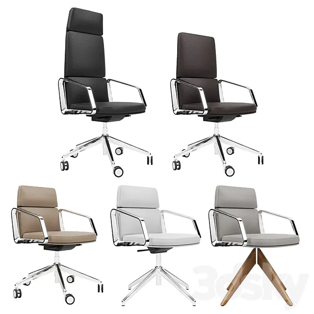 Chair and Armchair 3D Models – Lead open armrests