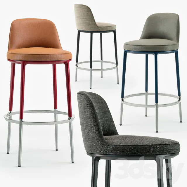 Chair and Armchair 3D Models – Maxalto Caratos stool
