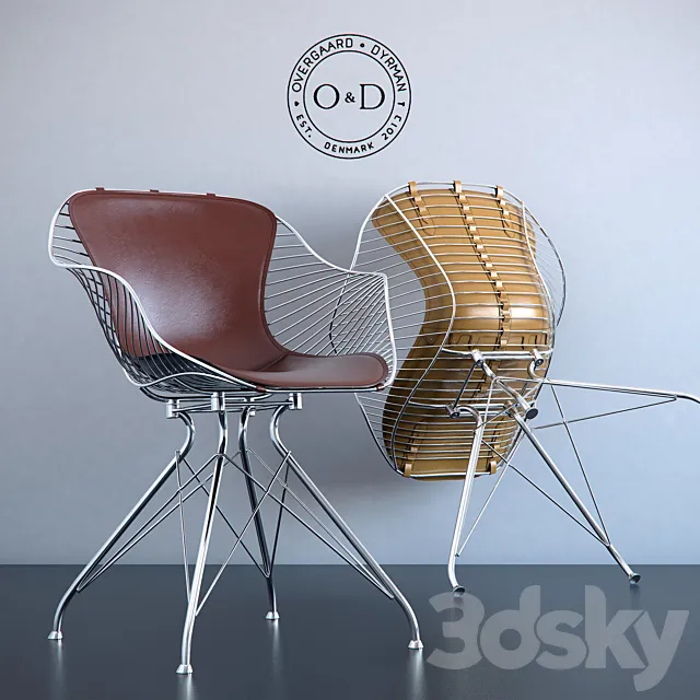 Chair and Armchair 3D Models – OVERGAARD ​​& DYRMAN Wire Dining Chair
