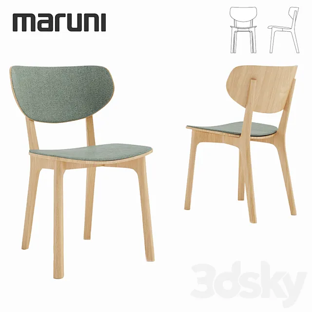 Chair and Armchair 3D Models – Roundish Maruni Armless chair
