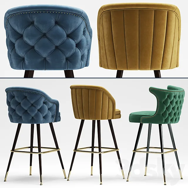 Chair and Armchair 3D Models – Stools Deer Spring Bar Stool