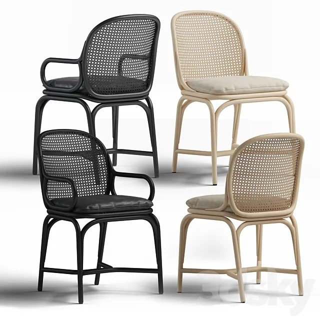 Chair and Armchair 3D Models – T040 R and T41 T Expormim “Frames”