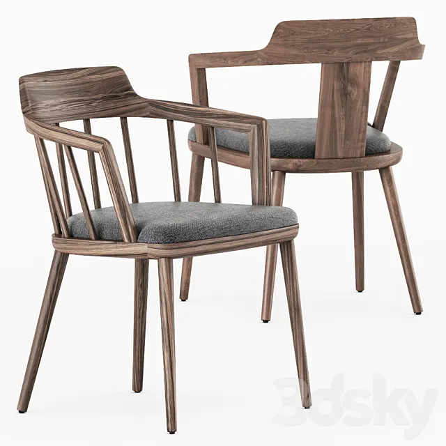 Chair and Armchair 3D Models – Tiara Sedia Tilly by Porada