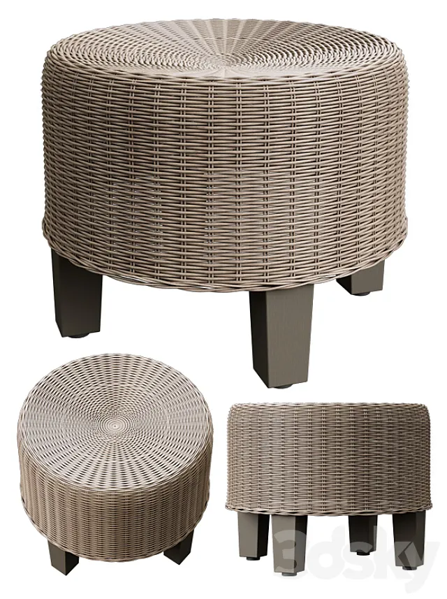 Chair and Armchair 3D Models – Wicker ottoman Ikea Sky