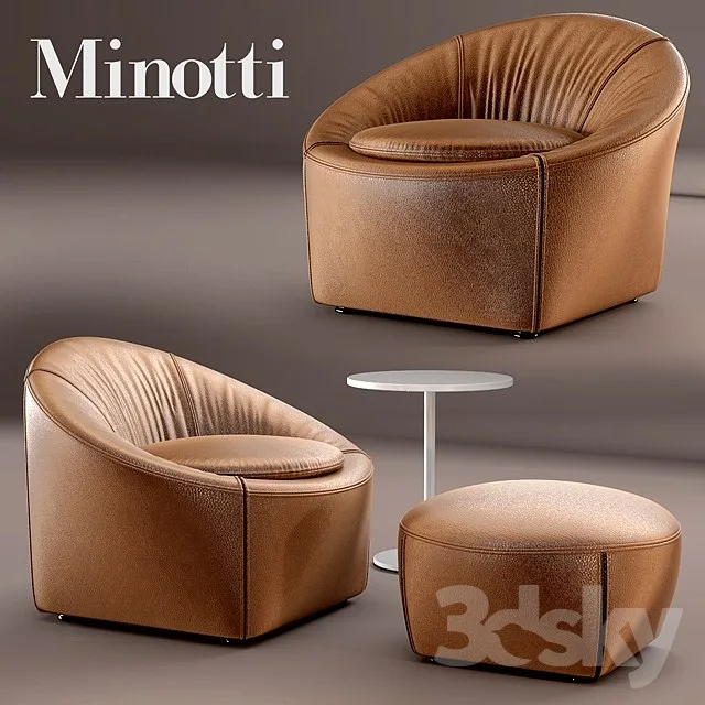 Armchair Minotti CAPRI 3DS Max - thumbnail 3