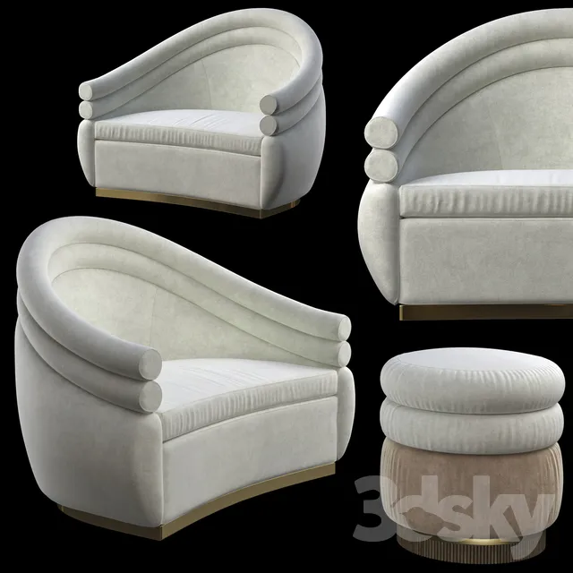 AmClassic Laze Single Seat chair 3DS Max - thumbnail 3