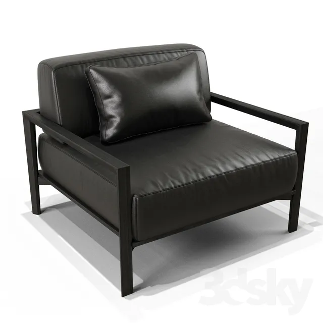 SP01 Leather armchair 3DS Max - thumbnail 3