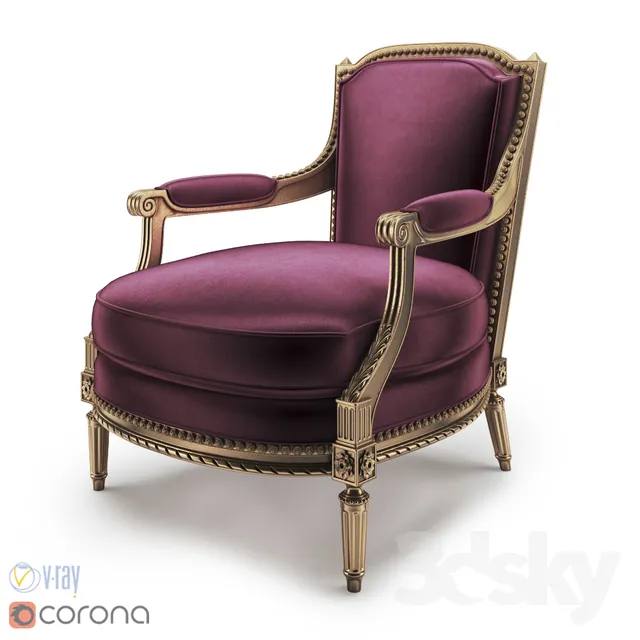 Pozzoli SX-161 armchair 3DS Max - thumbnail 3