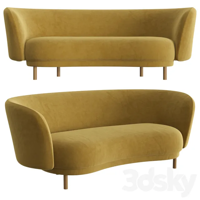 Dandy 2 Seater Sofa 3DS Max - thumbnail 3