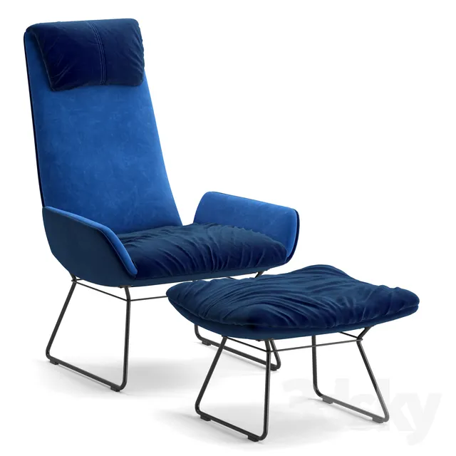 Freifrau Amelie Lounge Chair 3DS Max - thumbnail 3