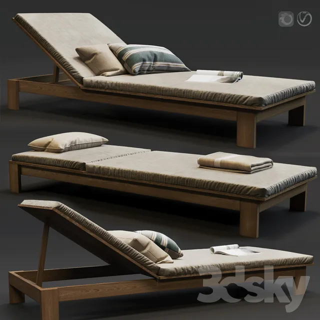 Sunbed set 01 3DS Max - thumbnail 3