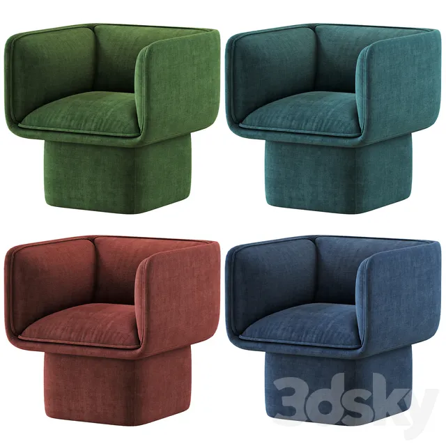 BLOCK ARMCHAIR by Missana 3DS Max - thumbnail 3