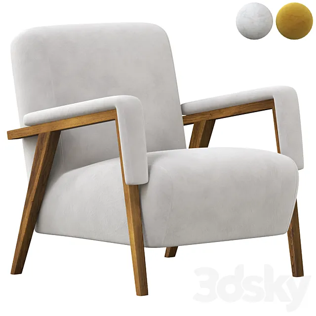 modern comfy armchair 3DS Max - thumbnail 3