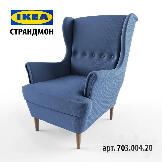strandmon IKEA (chair with headrest) 3DS Max - thumbnail 3