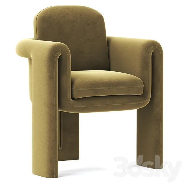 Floria Velvet Chair 3DS Max - thumbnail 3