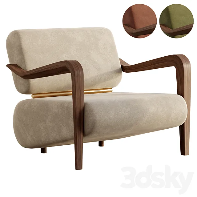 Clark Armchair – Mezzo Collection 3DS Max - thumbnail 3