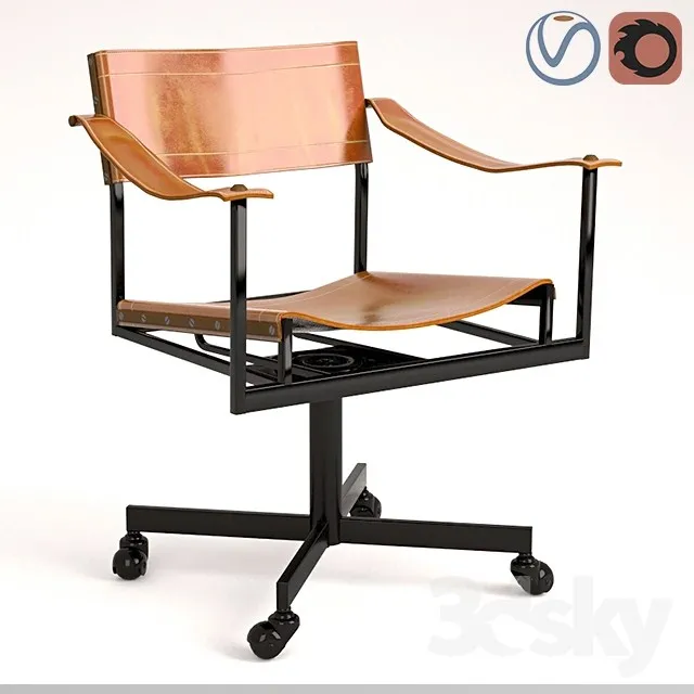 Mid-Century Office Chair 3DS Max - thumbnail 3