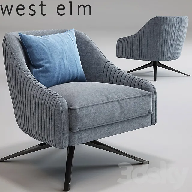 Roar Rabbit Swivel Chair_Imported_West Elm_Lichen 3DS Max - thumbnail 3
