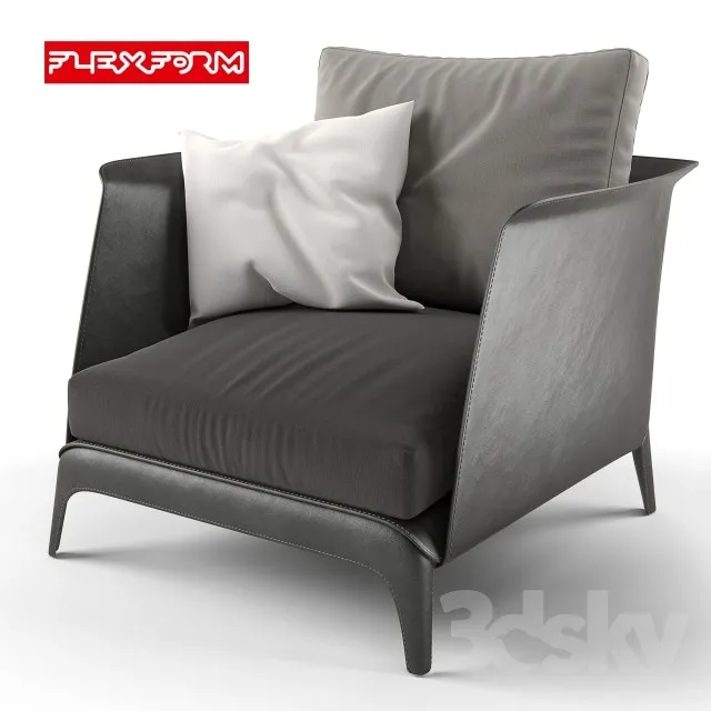 Isabel armchair 3DS Max - thumbnail 3