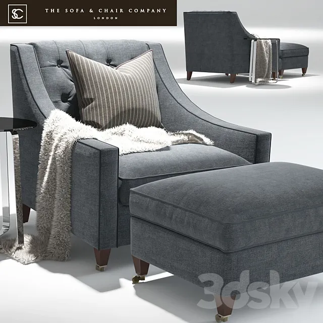 Renoir Armchair_Elypsis Table_The sofa and chair company 3DS Max - thumbnail 3