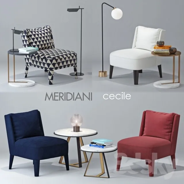 Chair Meridiani Cecile 3DS Max - thumbnail 3