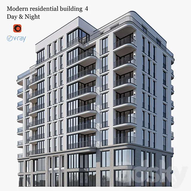 Architecture – 3D Models – Apartment house 4 (9 storey)