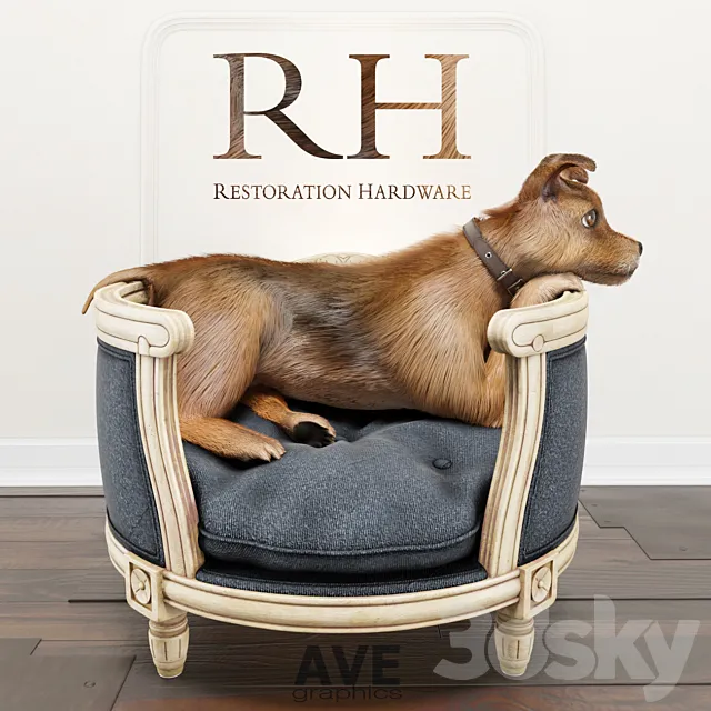 Armchair 3D Models – AVE RH Louis Pet Bed