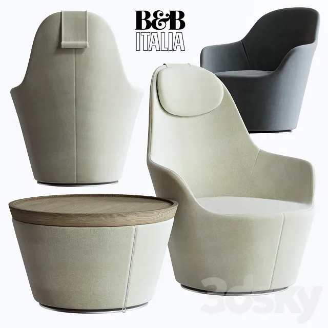Armchair 3D Models – B&B Italia Harbor armchair