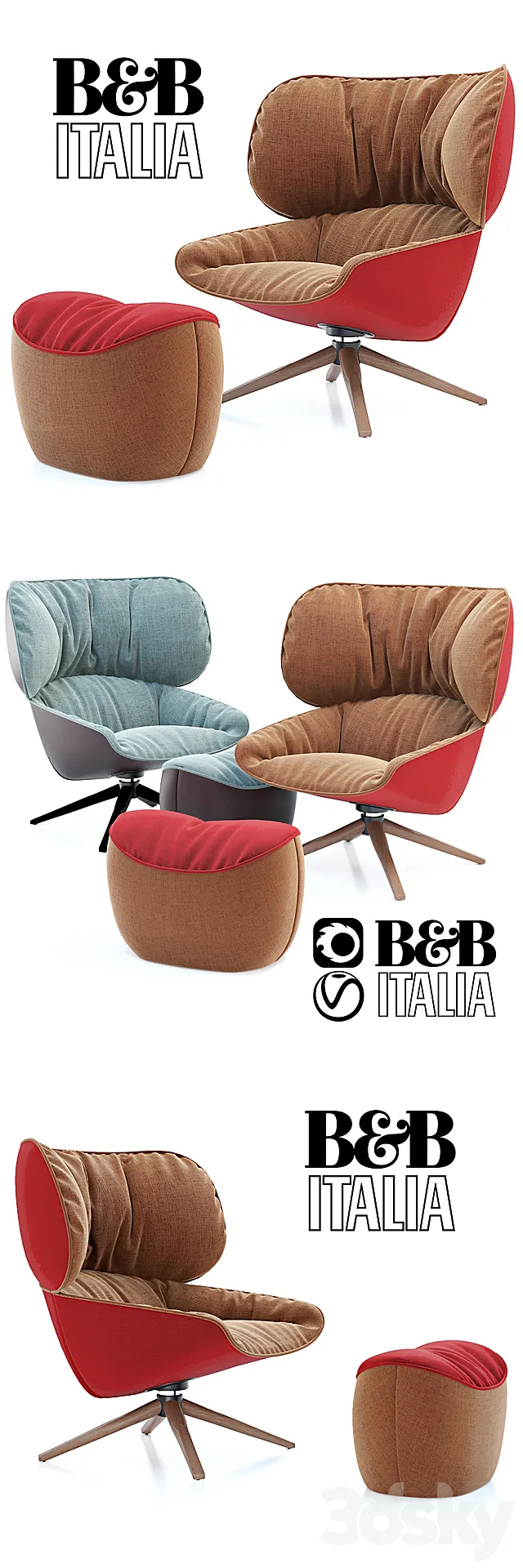 Armchair 3D Models – B&B Italia TABANO