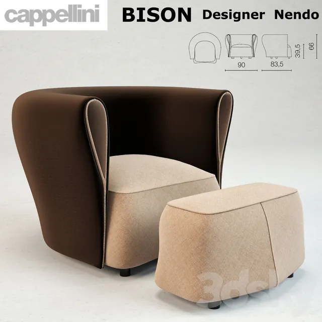 Armchair 3D Models – Bison Armchair