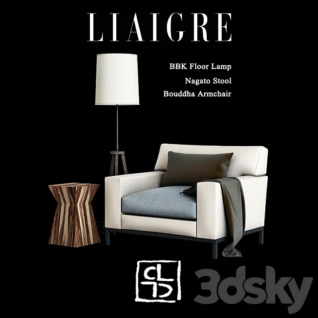 Armchair 3D Models – Christian Liaigre furniture set