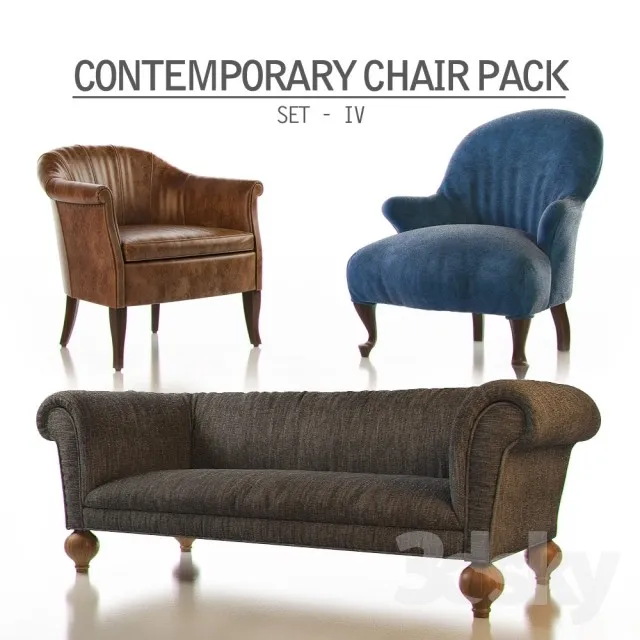 Armchair 3D Models – Contemporary Chair Pack – Set
