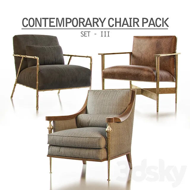 Armchair 3D Models – Contemporary Chair Pack Set III PRO