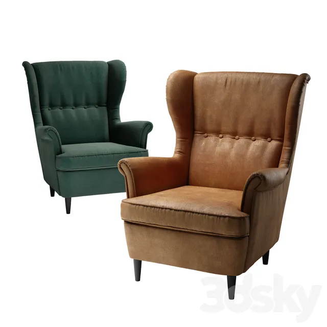 Armchair 3D Models – IKEA; STRANDMON; Wing chair