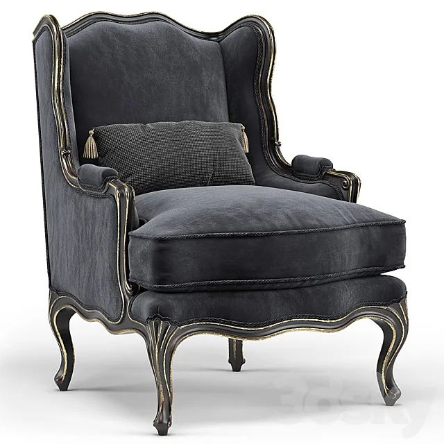 Armchair 3D Models – Louis XV Bergere Wing Armchair
