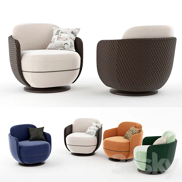 Armchair 3D Models – Miles Lounge armchair by Wittmann (Corona)