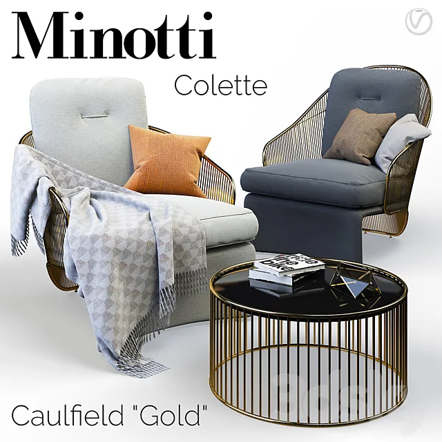 Armchair 3D Models – Minotti Colette armchairs