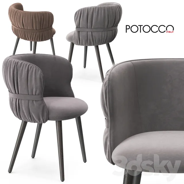 Armchair 3D Models – Potocco Coulisse armchair