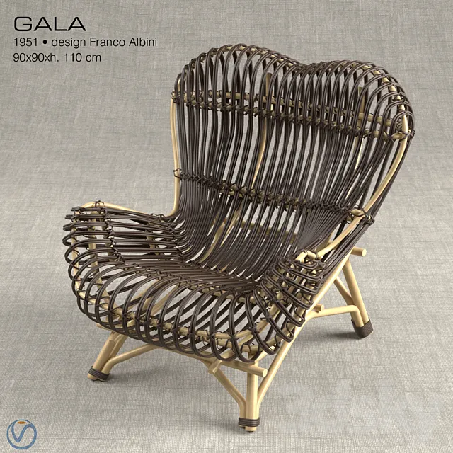 Armchair 3D Models – Vittorio Bonacina Gala armchair (max; fbx; obg)