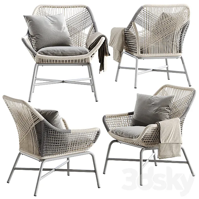 Armchair 3D Models – Westelm Huron Outdoor Small Lounge Chair