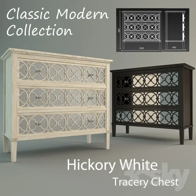 Hickory White Tracery Chest 3DS Max - thumbnail 3